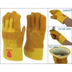 Wholesale Work Gloves with Insulation- Cowhide Yellow Leather Palm